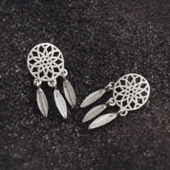 Jewelry - Jewelry earrings dreamcatcher stud studs 925 sterling silver boho style new